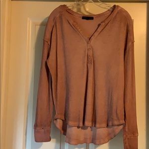 Sanctuary Long-Sleeved Waffle Knit Henley